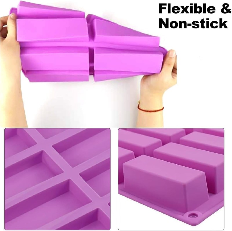 YJWYDM 8 Cavity Granola Bar Mold, 2 Pack Rectangle Silicone Energy L, Purple gallery
