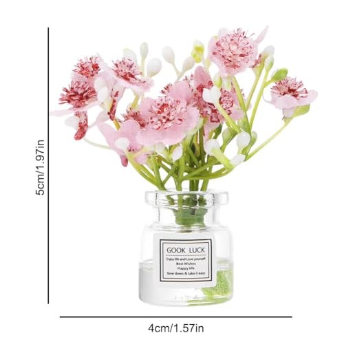 Set of 4 Cute Mini Rose Flower Vase Car Jasmine+cherry Blossom+rose+lavender gallery