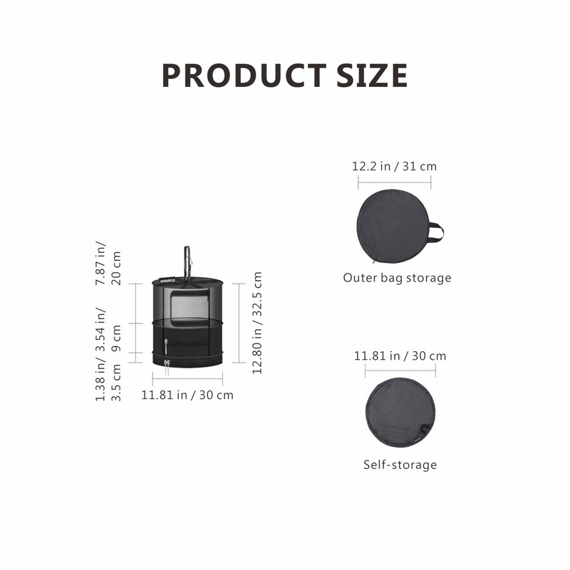 2 Layer Herb Drying Hanging Mesh Rack 1ft Diameter 12x13 Inch UShaped Zipper gallery