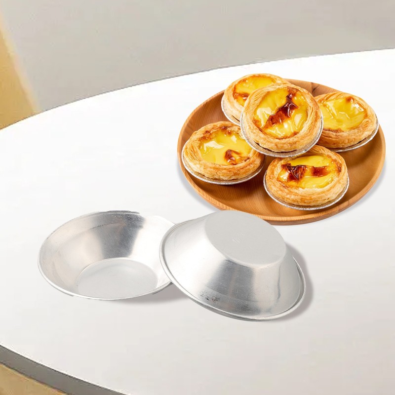Egg Tart Moulds Pudding 10 Pcs Egg Tart Cupcake Aluminum Alloy 7x4x2cm gallery
