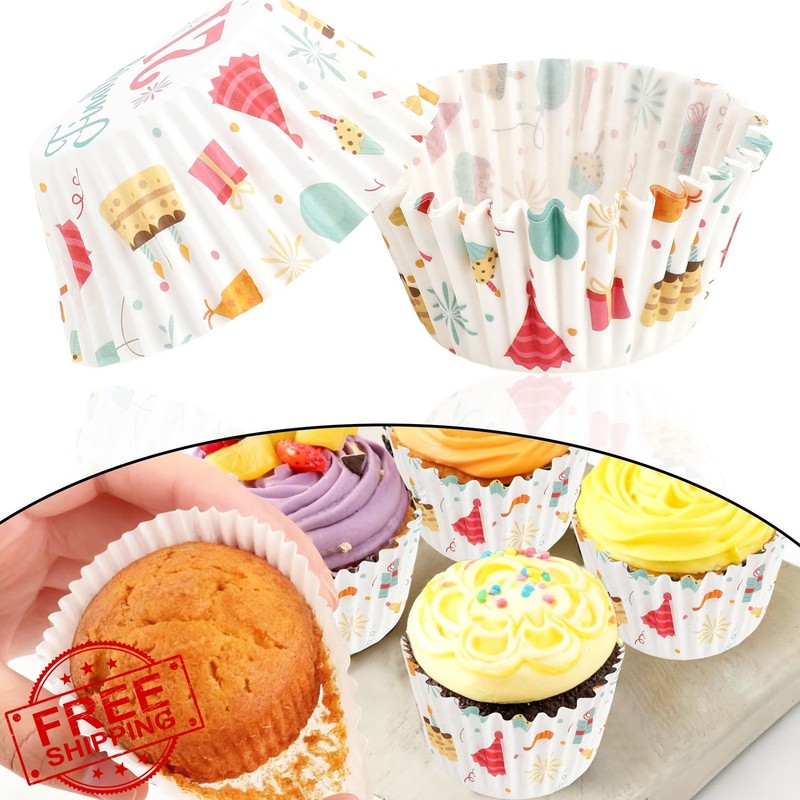 Kiopdse Cupcake Liners,100 pcs Muffin Liners,Cupcake Wrappers,Paper Cupcake L... gallery