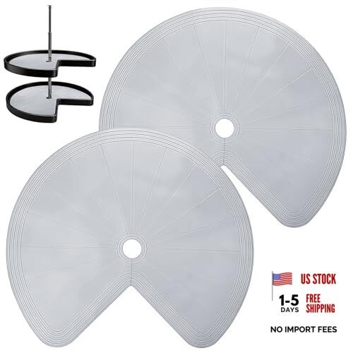 2 Pcs Lazy Susan Cabinet Liner, 27 Inch Non-Slip Silicone Mat for Kitchen