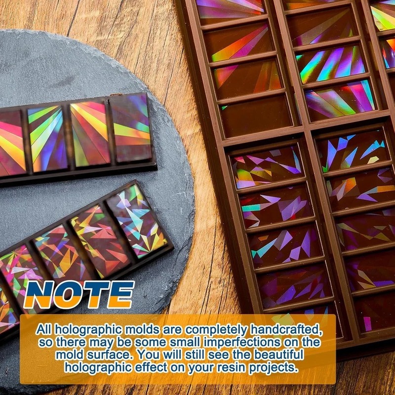 Holographic Chocolate Molds Resin Silicone Chocolate Bar Deep Thick Molds for Re gallery