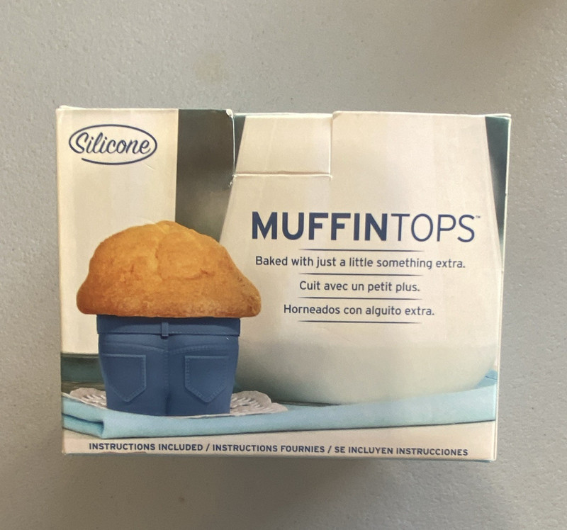Muffin Tops Silicone Novelty Baking Mold Blue, Instructions Included, 1 Pack