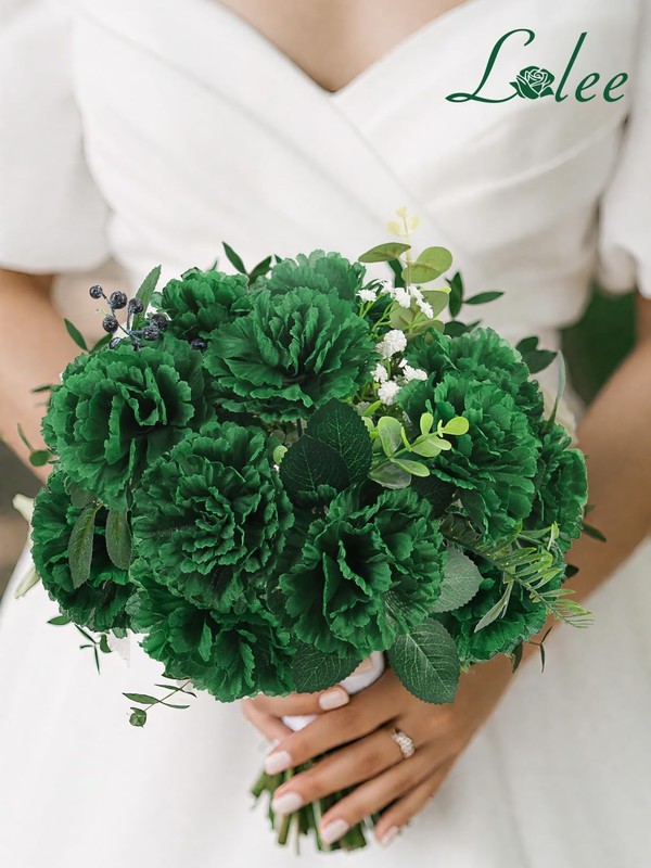 Lelee 108Pcs Carnation Head Flowers Stem - Green Artificial Flowers Carnations gallery