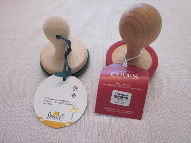 Two Christmas Holiday Cookie stamps with wood handle silicone Birkmann NWT gallery