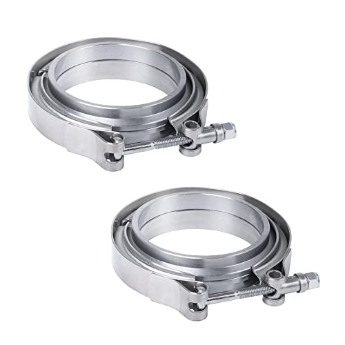New 3" V-Band Flange & Clamp Kit Stainless Steel Replacement For 3.0" 2 Pcs gallery