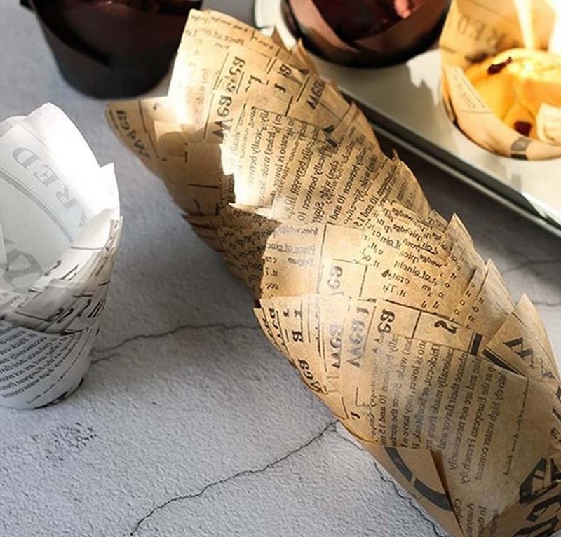 200 PCS Tulip Cupcake Liners Brown Muffin Baking Cups Wrappers For Birthday gallery