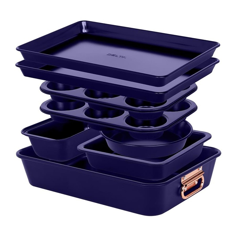 Premium Cuisine Stackable Nonstick Bakeware Set 8 Piece Baking Pan Set Oven Safe