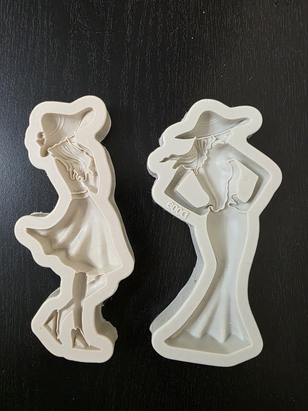 2-Piece Silicone Lady Dress Mold Set – Chocolate / Resin / Craft