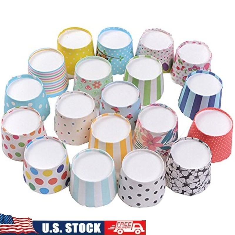 Disposable Cake Cups Oil Resistant Muffin Baking Cups 18 Designs Available New