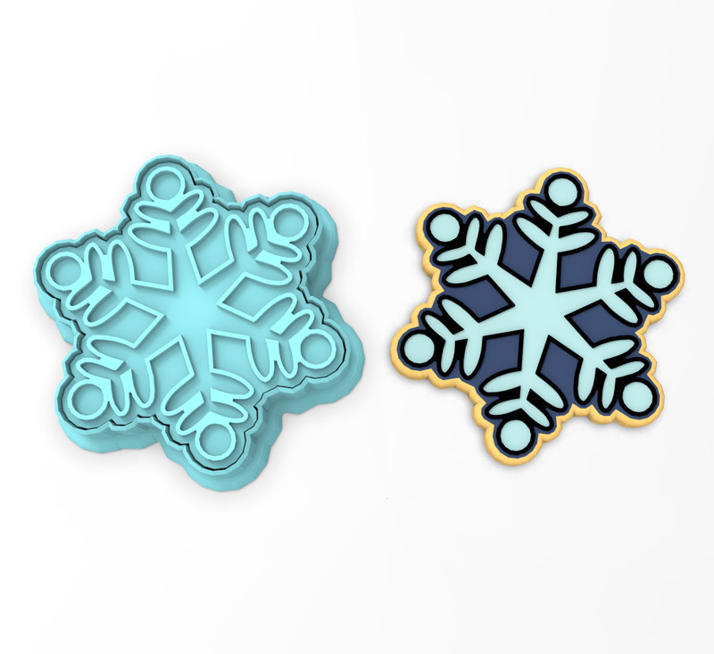 Snowflake Cookie Cutter & Stamp #2 | Snowing Snow Christmas Xmas Winter Flake