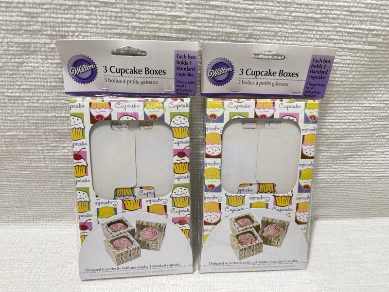 WILTON-CUPCAKE BOXES ( 2 Pkgs. of 3 Each) NIP