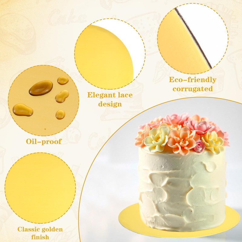 40 PCS 10 Inch Round Cake Boards FoodGrade Cardboard Plate Dessert Decor gallery