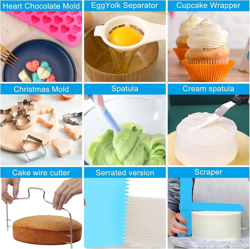 Cake Decorating Kit 748 Pcs with Springform Pans Turntable Piping Tips Baking gallery