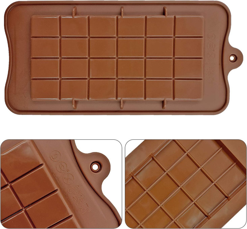 Silicone Break-Apart Chocolate, Food Grade Non-Stick Protein and Energy Bar Mold gallery