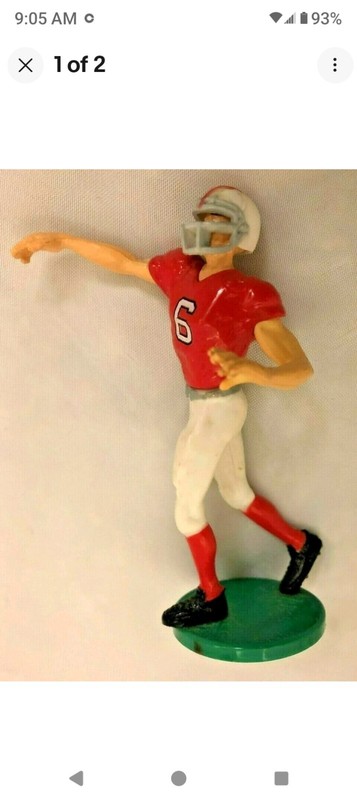 Football Player & Cheerleader Cake Topper Set Red White Green Black Plastic