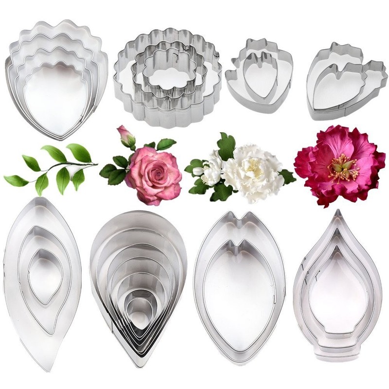 26Pcs Stainless Steel Flower & Leaf Cutters Set for Cake Decorating, Sugarcraft gallery