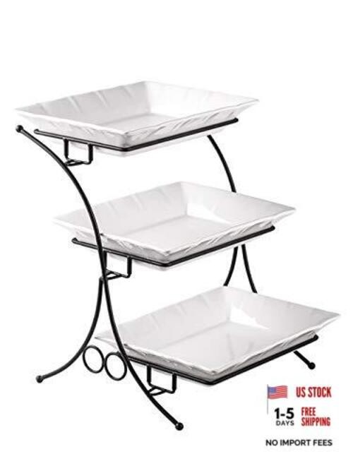 Tiered Serving Stand for Porcelain Baking Set – 3 Tier Buffet Server