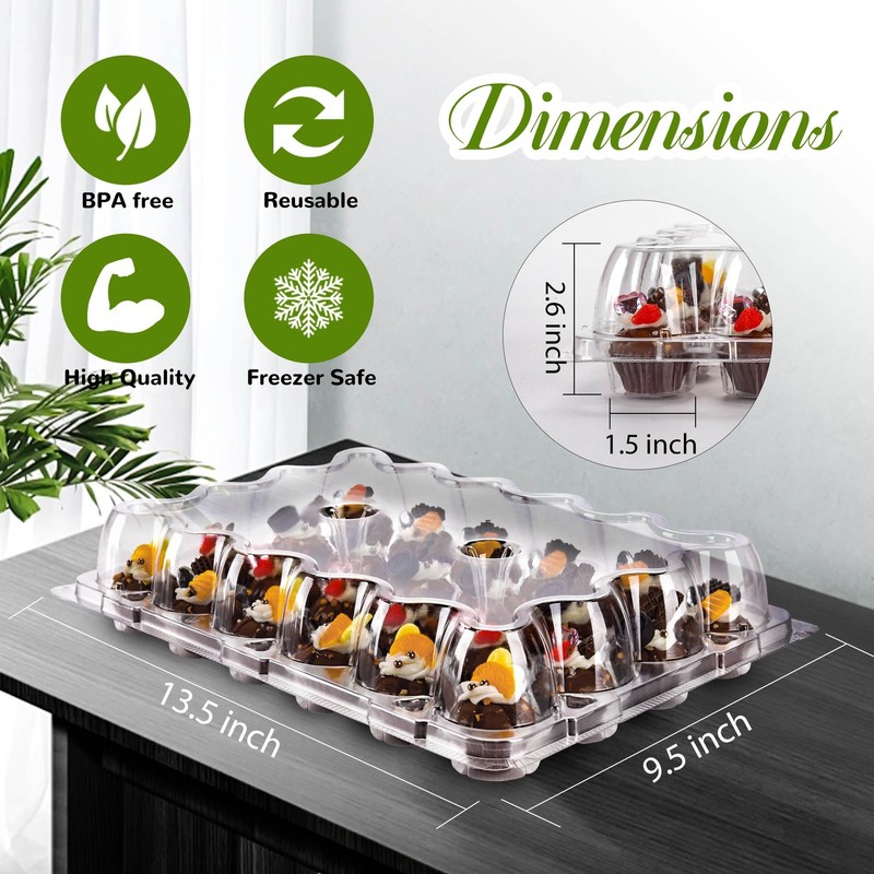 24 Count Mini Cupcake Containers 15 Pack Cupcake Holder With Detachable Tall Dom gallery