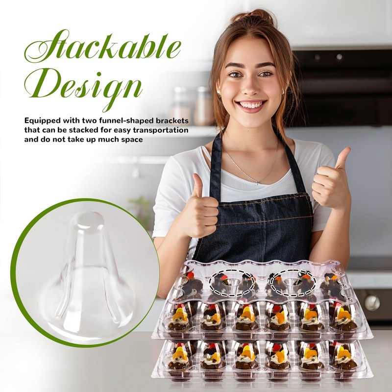 24 Count Mini Cupcake Containers 15 Pack Cupcake Holder with Detachable Tall ... gallery