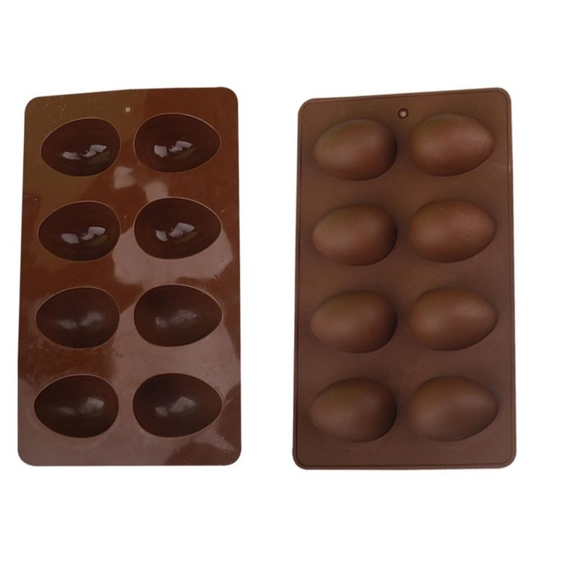 8-Cavity Easter Egg Shape Silicone Molds, Pan Baking Supplies for Cake Decora…