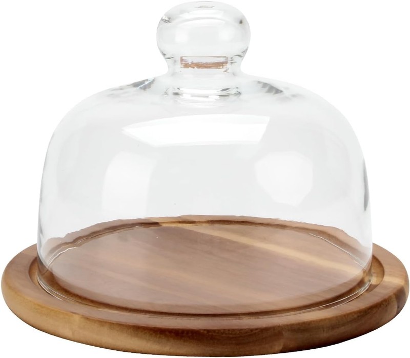 8.6 Inch Cake Stand with Glass Dome for Desserts, Fruit, and Appetizers gallery