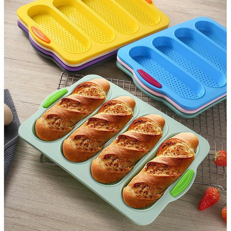 Food Grade Silicone 4Grid French Bread Mold Nonstick Bakeware Heat Resist X 2 gallery