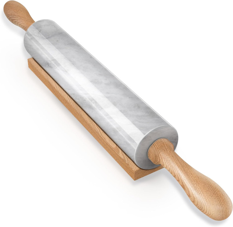 Marble Rolling Pin, Non-Stick African Stone Polished Dough Roller, Pasta, Dumpli