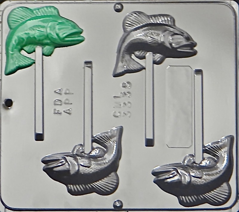 Bass Fish Lollipop Chocolate Candy Mold 3335 NEW