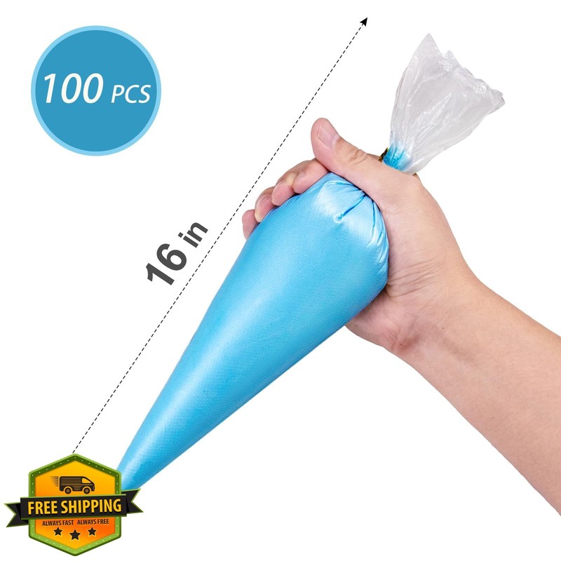 100pc 16" Disposable Piping Bags Large Pastry Cake Decorating Frosting gallery
