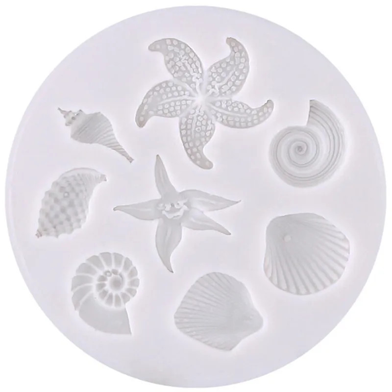 1 Pcs Silicone Mold Mermaid Tail Conch Patten Gum Paste Chocolate Fondant Cake M