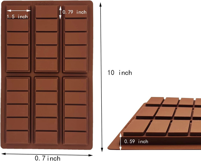 2 Pcs Wax Melt Molds, Rectangle Chocolate Molds, Silicone Chocolate Bar Molds gallery