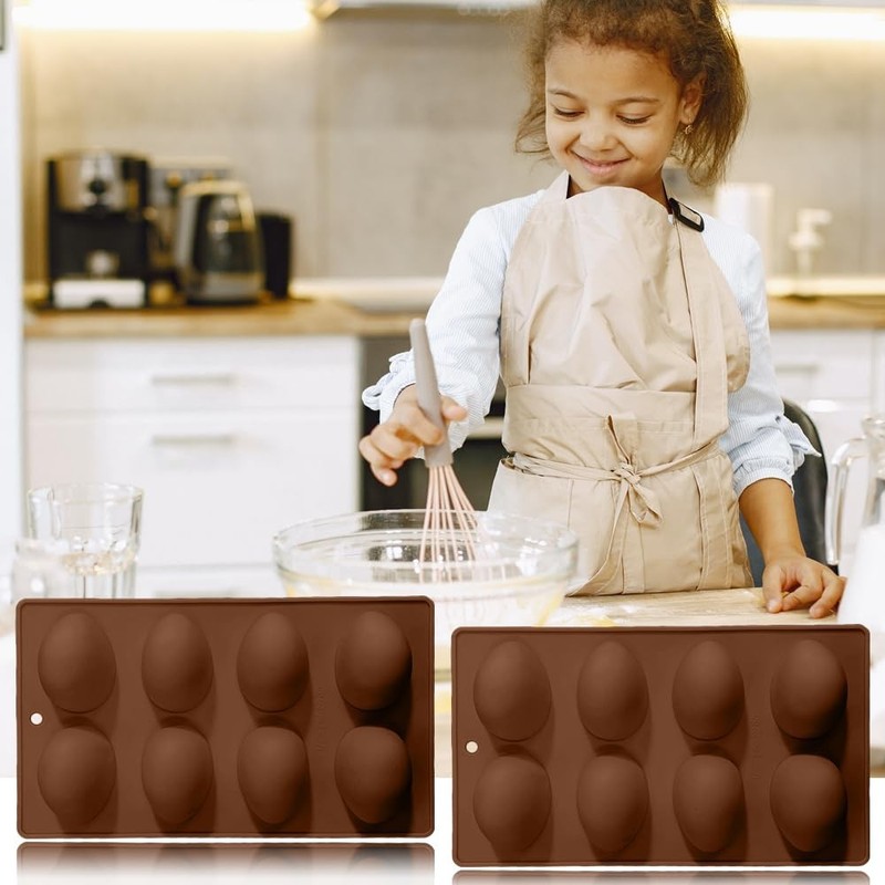 Benekiy 3 Pack 3D Easter Egg Silicone Molds 8 Cavity Egg Shape Non-Stick Baking gallery