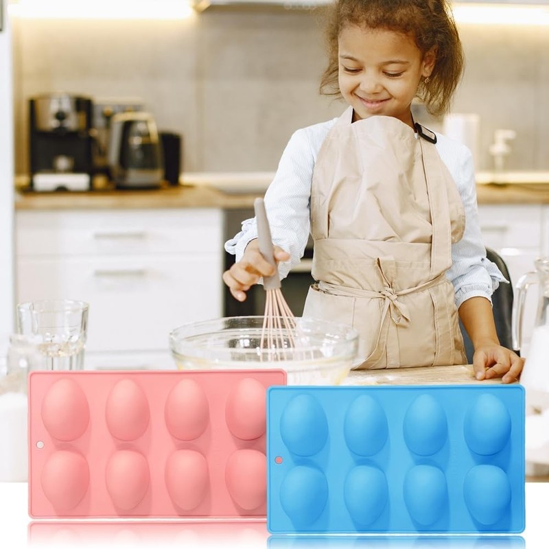 3 Pack 3D Easter Egg Silicone Molds, 8 Cavity Egg Shape Non-stick Baking Mold... gallery