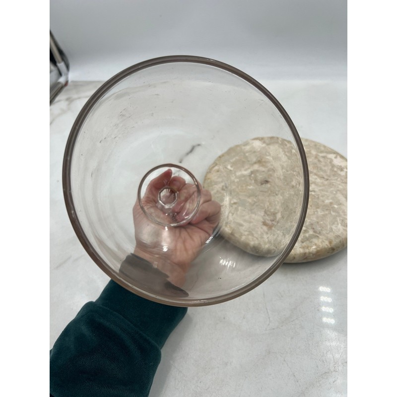 VTG Marble Base Glass Cloche Dome Cover Display Server Tray gallery