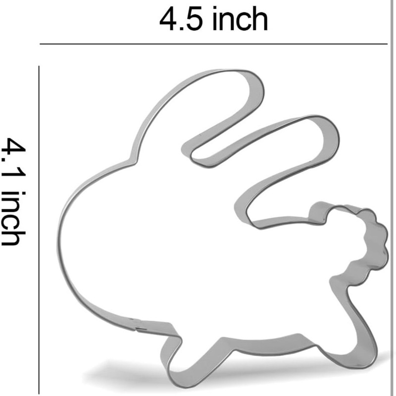 Running Easter Bunny Rabbit Cookie Cutter, 4.5”, Stainless Steel gallery