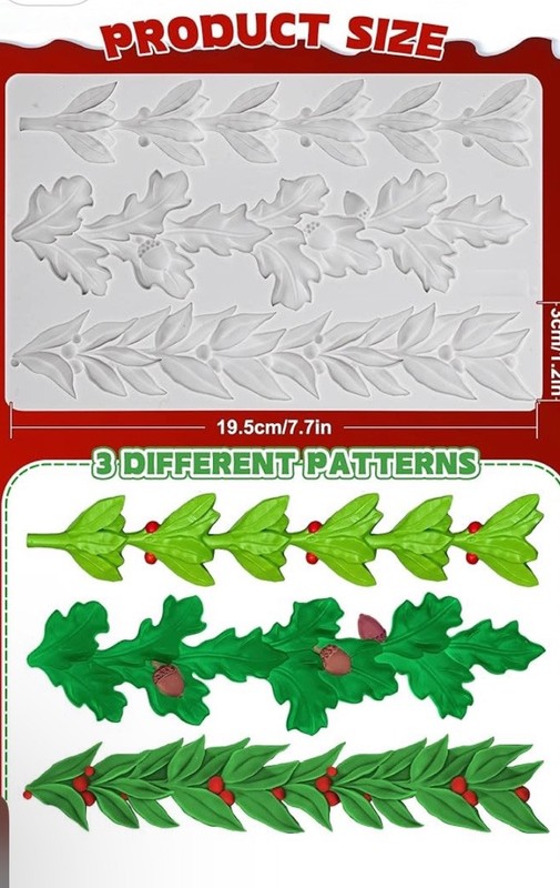 New Whaline Cake Border Mold Silicone Leaves 3 Mold Patterns gallery