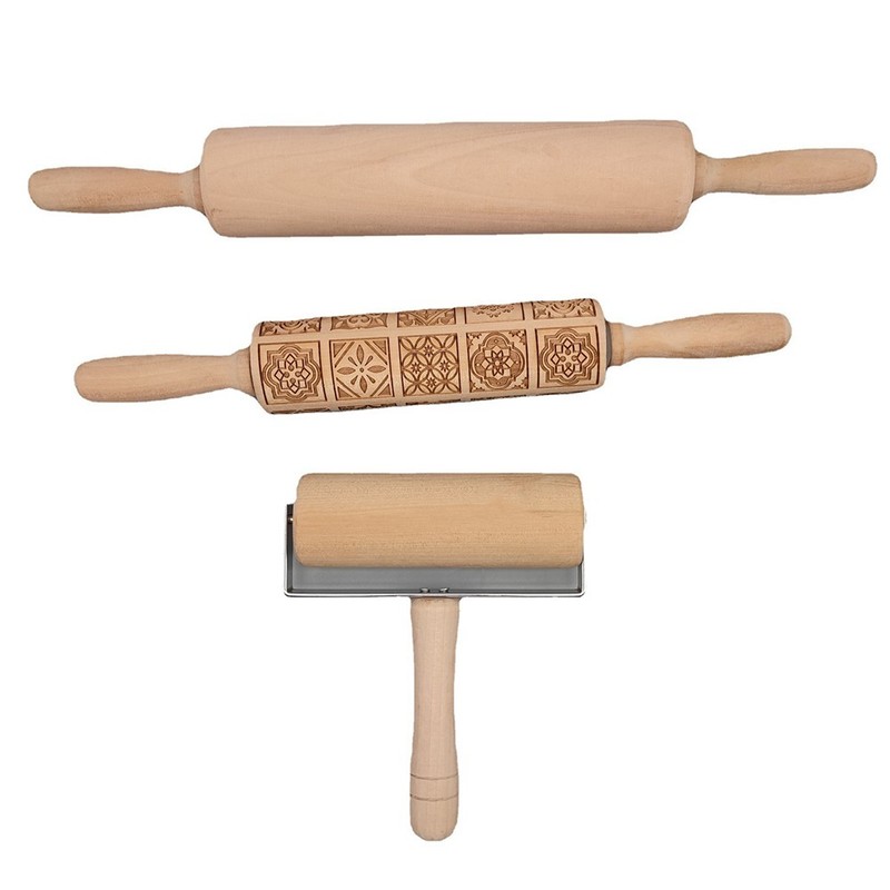 Quick Acting Economical High-Performance 3PCS Set Christmas Embossed Rolling Pin