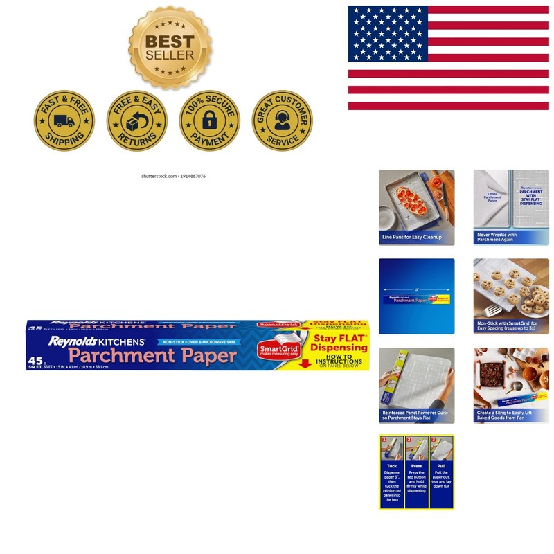 Kitchens 45 Sq. Ft. Parchment Paper – Easy Cleanup, Non-Stick Baking Essential