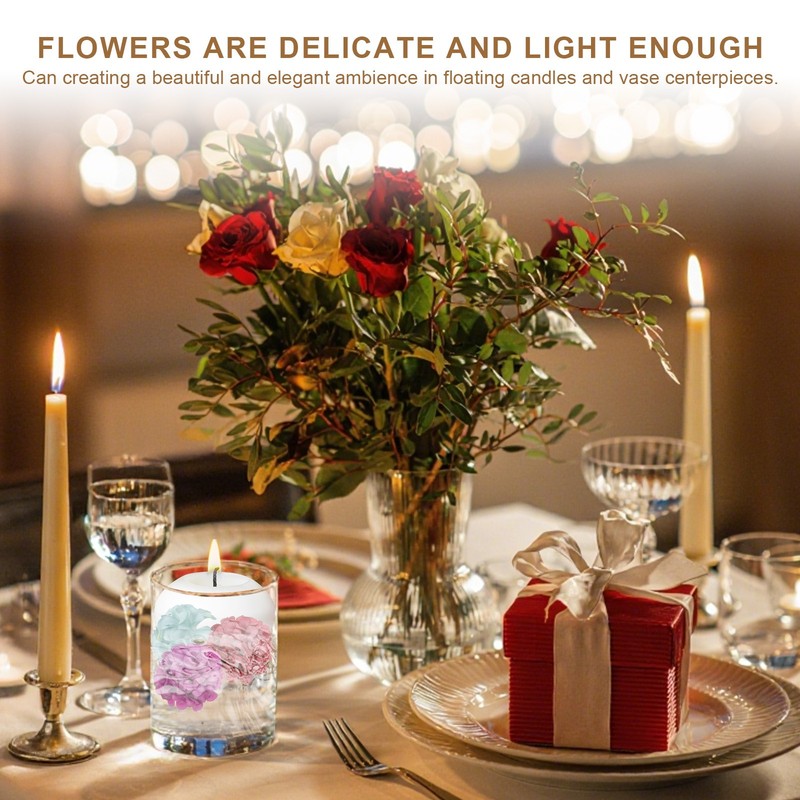 12Pcs Floating Flowers for Centerpieces Wedding, Rose Red Hydrangea gallery