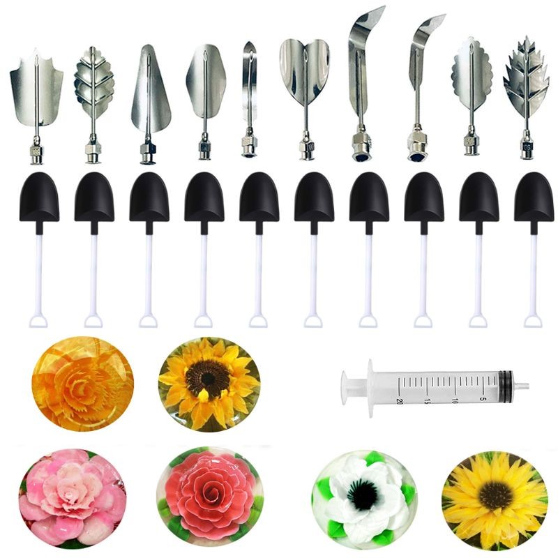 Stainless Steel Jelly Gadgets Flowers Leaves Shaped 3D Jelly-Art-Tools