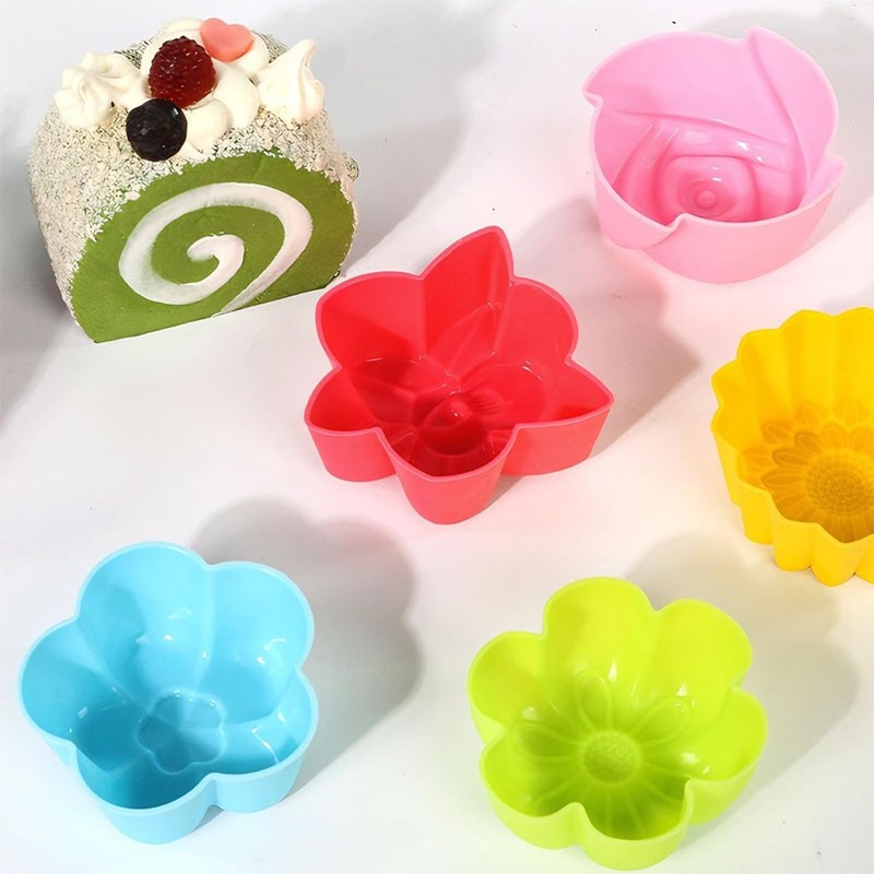 36 PCS Silicone Flower Baking Molds - Non-Stick Mini Trays for Cupcakes, Pudding gallery