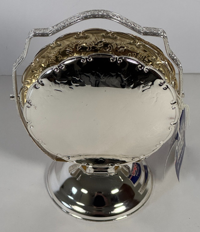 Vintage Queen Anne 3-Tier Silver Plated Candy Serving Stand Made in England READ gallery