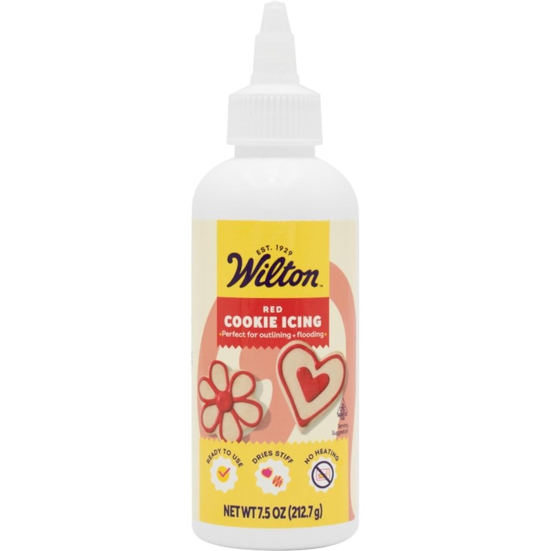 Vibrant Red Wilton Cookie Icing - 7.5 oz Fast-Drying Squeeze Bottle for Bakers gallery