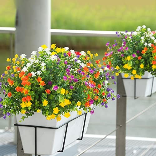 Grunyia 20 Bundles Outdoor Artificial Fake Flowers UV Resistant Eucalyptus-mix gallery
