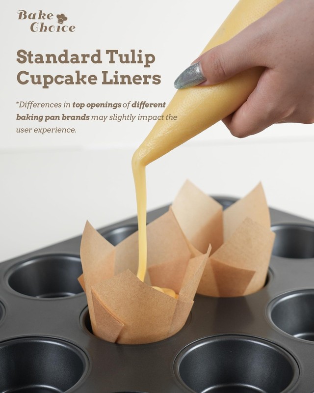 200pcs Natural Tulip Cupcake Liners for Baking Cups Unbleached European Parch... gallery
