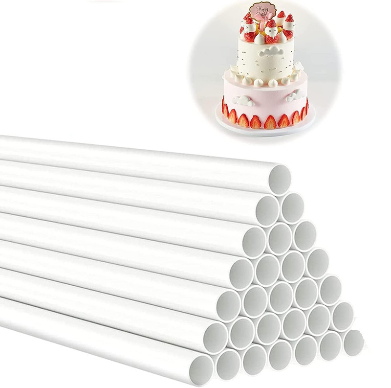 25PCS 4 Inch White Plastic Cake Dowel Rods for Tiered Pillars Construction and S gallery