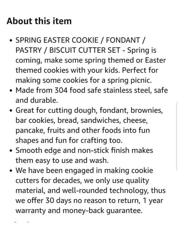 SPRING EASTER COOKIE Cutter Set, 8 Piece, food safe Stainless Steel gallery