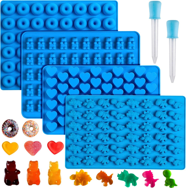 4Pcs Gummy Candy Molds, Gummy Bear Molds, Gummy Dinosaur Molds, Gummy Donut Mold gallery
